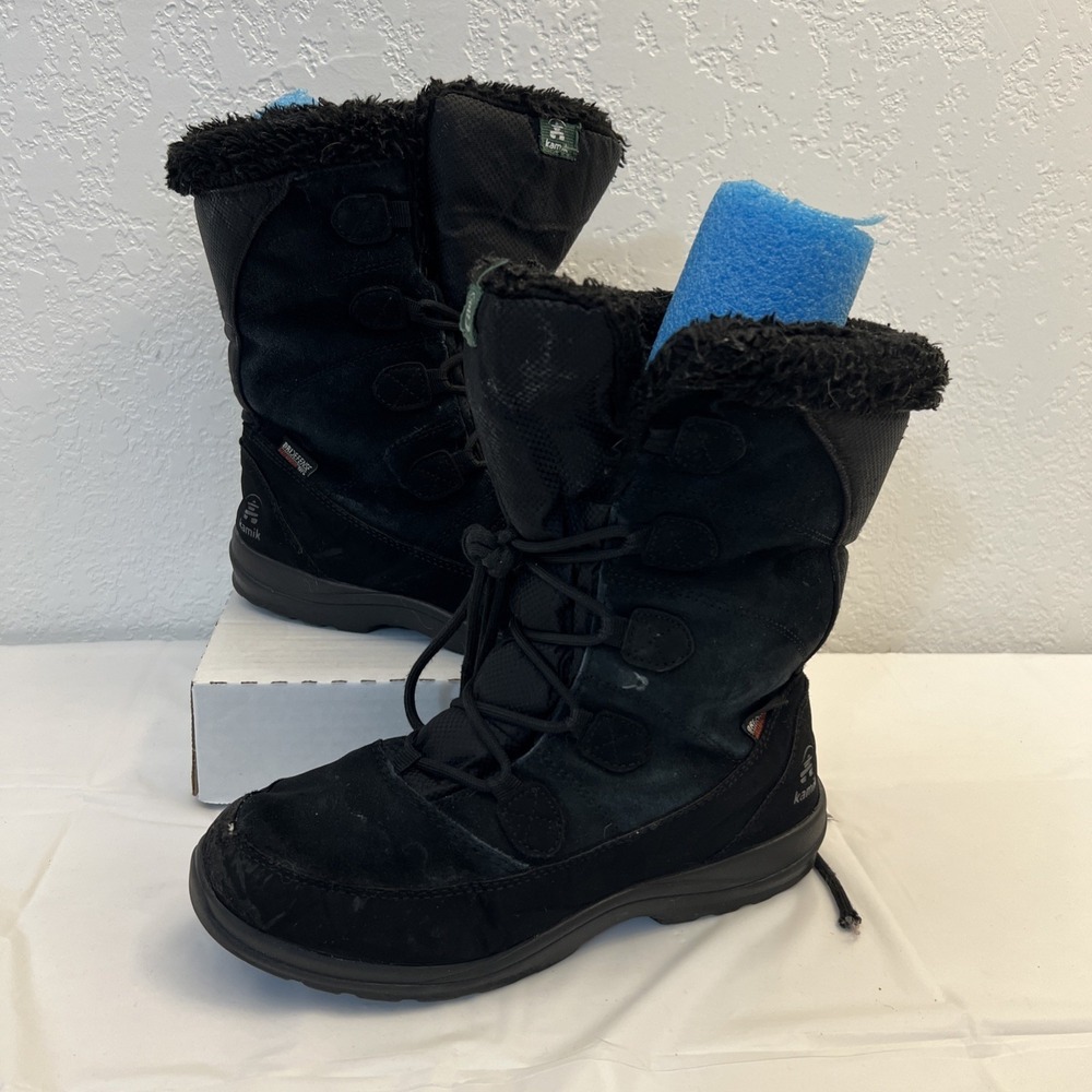 Kamik Icelyns Snow Winter Boots Womens Sz 6 Black Waterproof -22 Rating Lace‎ Up